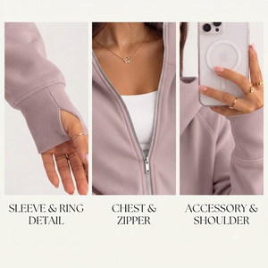 Nouveau style – Sweat à capuche court 100 % coton pour femme – Décontracté, streetwear, épaules tombantes, respirant, écologique, tricoté - Product Image 6