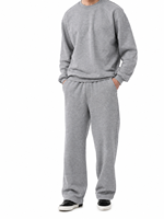 Nouvelle Collection Tendance Streetwear Homme : Survêtements Vert Olive (Sweat-shirt Col Rond Uni et Pantalon de Survêtement) – Vente en Gros Fabricant