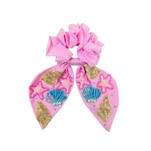 Meilleures ventes en gros : Chouchous personnalisés brodés de perles de rocaille motif palmier, pinces à cheveux brodées avec rubans, spéciales Aïd Ramadan pour femmes - Product Image 1