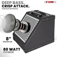 Amplificateur de batterie électrique professionnel 80W avec haut-parleur de 8 pouces et égaliseur 3 bandes Modèle D0100XUCDXV