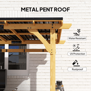 Gazebo in Legno per Barbecue, Elegante Tettoia e Pergola per Intrattenimento all'Aperto - Product Image 3
