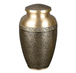 Urne funéraire en laiton massif gravé et poli pour cendres humaines adultes, style américain/européen - Product Image 5