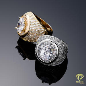 Bague de déclaration ovale en argent sterling 925 de qualité supérieure avec diamant de laboratoire pour les acheteurs de bijoux en gros - Product Image 4
