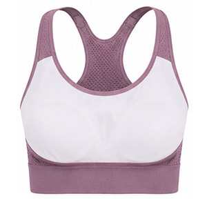 Women's Purple Racerback Sports Bra Medium Support Seamless Yoga Top Breathable Solid Color Active Wear Nofyan Ind Custom Bra - Product Image 6