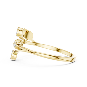Anillo de oro macizo de 14k para mujer con diamante de corte redondo minimalista de diseño abierto, ideal para regalo, compromiso, aniversario, boda. - Product Image 2
