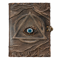 Libro de Hechizos Hocus Pocus de New Era con Papel Antiguo de Borde Roto, Cuaderno de Tapa Dura de Cuero, Diario, Cuaderno de Dibujo