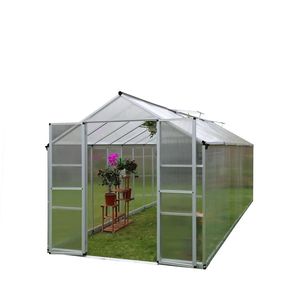 เรือนกระจกทางการเกษตรกรอบอลูมิเนียมขนาด8 'x 20' มีแผ่นโพลีคาร์บอเนตป้องกันรังสียูวีขนาด4มม. TMG-GH820 - Product Image 5
