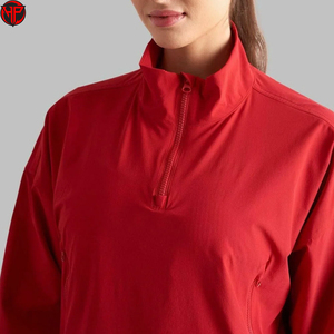 Red Women Windbreaker Shorts Set <b>Cropped</b> <b>Zip</b> <b>Up</b> Jacket and Athletic Shorts 2 Piece Sportswear Lounge Outfit - Product Image 4