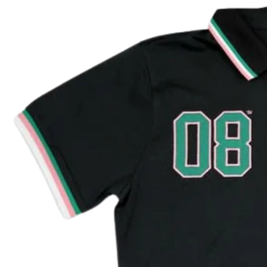 Polo Deportivo AKA Performance para Mujer, con Cresta Bordada, Manga Corta, Cuello Camisero, en Negro, Verde y Rosa - Product Image 4