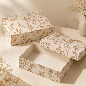 Boîte personnalisée en ivoire avec couvercle et base pour emballage de coffret cadeau de parfum - Product Image 5