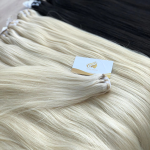 Machine Weft Straight <b>Bleached</b> Hair Extensions Wholesale 100% Vietnamese Virgin Human Hair Double Drawn - Product Image 1