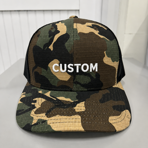 หมวกแก๊ปทรง Trucker ลายพราง ปรับขนาดได้ 6 แผง ปีกโค้งสำเร็จรูป สำหรับใส่ลำลอง รับทำโลโก้ OEM ตามสั่ง - Product Image 1