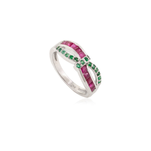 High Quality Wholesale Handmade Authentic <b>Emerald</b> & Ruby Gemstone 925 Sterling <b>Silver</b> <b>Ring</b> for Women Party Wear Jewelry - Product Image 1