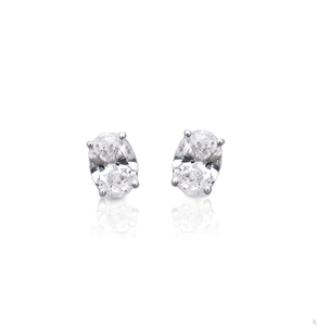 Boucles d'oreilles solitaires ovales en diamant de laboratoire, cadeau d'anniversaire, certifiées IGI, couleur DEF, clarté VS VVS, or massif 10K 14K 18K - Product Image 1