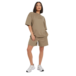 Women Custom T Shirt Shorts <b>Set</b> Oversized Casual <b>Two</b> <b>Piece</b> Summer Sportswear Gym Fitness Workout Running Streetwear - Product Image 1