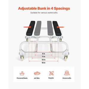 Carrello per Moto d'Acqua/PWC con Capacità di Carico di 1300 Libbre, 4 Ruote Girevoli e Supporti Regolabili per Spostamento Jet Ski - Product Image 4