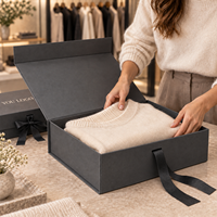 Scatola Regalo Pieghevole Magnetica di Lusso Grigia Personalizzabile, Ecologica e Riutilizzabile, Scatole per Scarpe in Cartone con Chiusura Magnetica