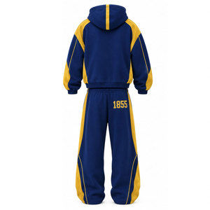 Ensemble de survêtement unisexe Sigma Chi 1869 bleu et or avec sweat à capuche zippé et pantalon décontracté à cordon de serrage et poches - Product Image 6