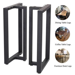Industrial Style Steel <b>Table</b> <b>Legs</b> Black Powder Coated Rectangular Frame for Dining Coffee <b>Table</b> Desk Furniture - Product Image 3