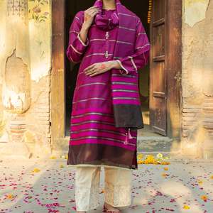 Khadi Net Shirt & Dupatta PS3398 2PC Set Taille XS - Product Image 2