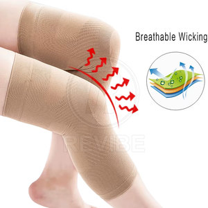 Quality Made Breathable Nylon/Polyester <b>Knee</b> Sleeves with Flexible Fit and Compression for Sports Training and Daily Activities - Product Image 5