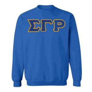 Sudadera Sigma Gamma Rho Azul Rey para Mujer, Sudadera de Forro Polar con Cuello Redondo, Diseño con Letras, Personalizada, Informal, Universitaria, Griega - Product Image 1