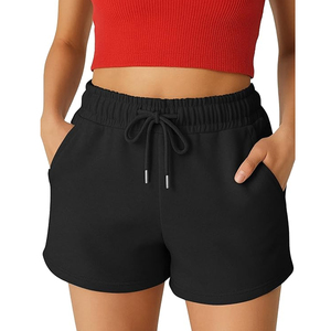 ARTIST INDUSTRY Women's Athletic <b>Drawstring</b> Shorts with Pockets Sweat Shorts Workout Wear 100% Cotton Bermuda Shorts - Product Image 1