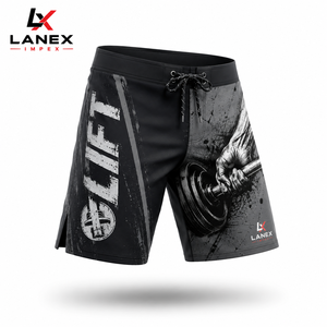 Custom Men Weightlifting Board <b>Shorts</b> Quick Dry Gym Fitness Surf <b>Shorts</b> Beach Swim Trunks Sublimation Printed OEM ODM Black - Product Image 1