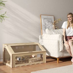 Habitat della gabbia per animali domestici da 39 pollici per criceto nano gerbillo criceto cavia e quercia di ratto con finestra in acrilico e piano apribile - Product Image 2