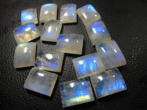 Cabochon en pierre de lune octogonale, pierre de lune arc-en-ciel calibrée à dos plat, pierre précieuse naturelle disponible en différentes tailles pour la bijouterie - Product Image 4