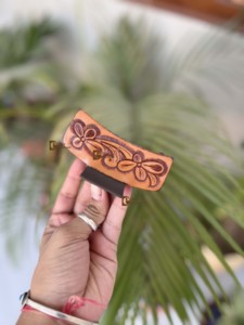 Pinces à cheveux en cuir véritable de haute qualité, élégantes et décontractées, faites à la main, pour femmes, accessoires pour cheveux - Product Image 4