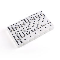 Ensemble de dominos double 6 en résine, effet marbre coloré, dominos en mélamine, spinner doré, logo personnalisé, vente en gros, divertissement