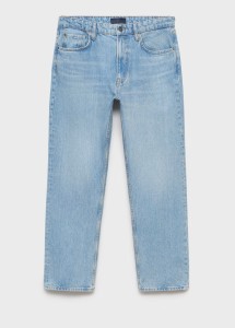 Jean pour homme en mélange coton élasthanne de haute qualité, coupe droite, délavage moyen, respirant, décontracté, personnalisable - Product Image 3