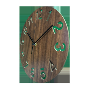 Horloge murale créative nordique, style moderne, simple, en bois sculpté, pour salon, chambre à coucher, silencieuse, à quartz - Product Image 3