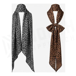 Women's Square Silk Scarf <b>Leopard</b> <b>Print</b> Elegant Multi-Functional Fashion <b>Accessory</b> All Seasons - Product Image 2