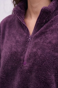 Veste en polaire sherpa personnalisée pour femmes, respirante, chaude, tissu de haute qualité, logo personnalisé, vestes d'hiver pour femmes, fournisseur OEM - Product Image 4