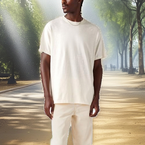 T-shirt décontracté pour homme en jersey 100% coton, couleur unie, col rond, manches courtes, coupe classique - Product Image 3