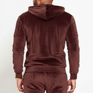 Conjunto de Sudadera con Capucha y Pantalones Deportivos de Felpa para Hombre, Talla Grande, Manga Larga, Hombros Caídos, Corte Holgado, Traje Deportivo de Invierno - Product Image 6