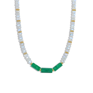 GOODSTONE JEWELS <b>Necklace</b> with 3 Pencil Face Beads Handmade Beaded Jewelry - Product Image 3