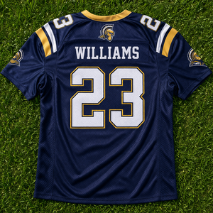 เสื้อฟุตบอลอเมริกันแบบกำหนดเองสำหรับทีมและลีก ผ้าโพลีเอสเตอร์แห้งเร็ว ระบายอากาศได้ดี พร้อมปักชื่อและหมายเลขผู้เล่นตามสั่ง - Product Image 2