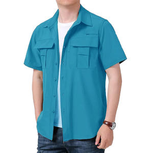 Buen producto, producto muy demandado, camisas de pesca de algodón y spandex para hombre, ajuste relajado, precio económico al por mayor. - Product Image 3