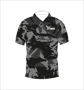 Polo en tissu camouflage urbain couleur charbon, manches courtes, style streetwear, vêtements de sport - Product Image 6