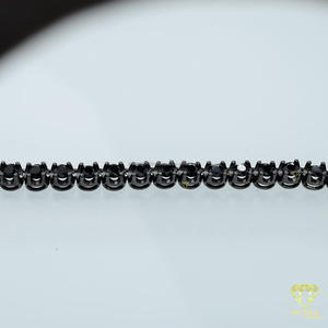 Collier élégant en moissanite noire en argent sterling 925 avec pierres rondes pour la vente en gros de bijoux - Product Image 2
