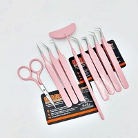 Fournitures pour cils, pinces à épiler professionnelles en acier inoxydable anti-magnétiques de couleur personnalisée, ensemble de ciseaux à cils miroir, prise en main parfaite, 10 mm