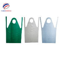 Tablier de nettoyage jetable en plastique HDPE, couleurs transparentes, design sans manches à nouer autour du cou, léger et confortable