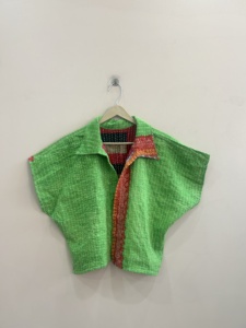 Handmade Vintage Kantha Boho <b>Quilted</b> Short Jacket Coat - Product Image 5