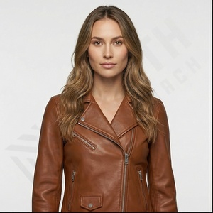 2025 High Premium Modern Design Women Original Pure Leather <b>Jackets</b> Women Genuine <b>Sheepskin</b> Leather <b>Jacket</b> Custom Leather <b>Jacket</b> - Product Image 4