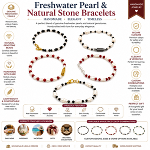 Freshwater Pearl and Natural Stone Beaded <b>Bracelets</b> Handmade Gemstone Pearl <b>Stretch</b> <b>Bracelets</b> Fashion Jewelry - Product Image 6