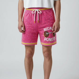 Wholesale Summer Custom Logo Multi-colors 100% Polyester Printing <b>Elastic</b> Waist Unisex Casual Outdoor Gym Mesh Basketball Shorts - Product Image 2