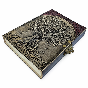 Diario de Cuero Hecho a Mano con el Árbol de la Vida Celta - Diario de Tapa Dura con Grabado Vintage y Encuadernación Cosida, Cuaderno de Viaje Personalizable - Product Image 2